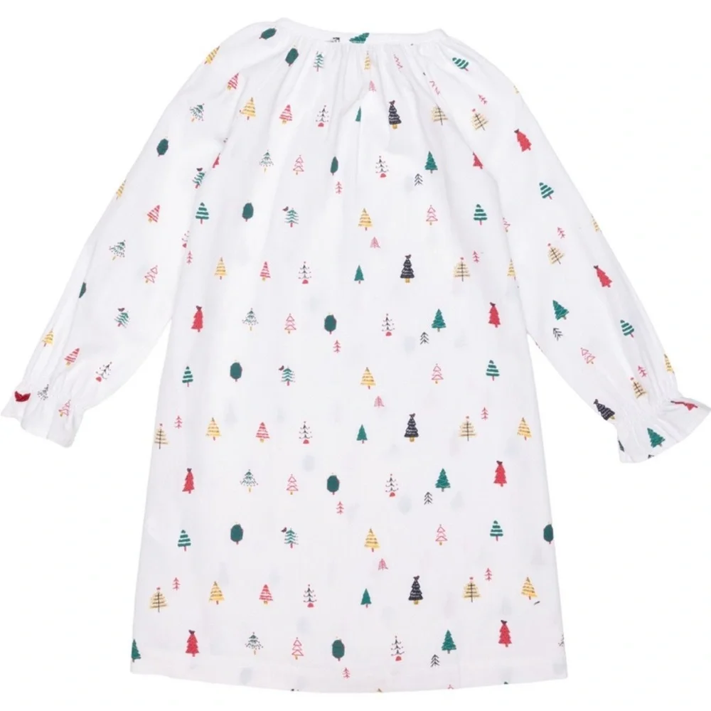 Petite Plume Girls Delphine Nightgown in Merry Trees🎄